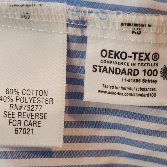 Croft & Barrow Easy Care Blue Stripe SS Button Up Cotton Poly Dress Shirt Sz XXL - Picture 15 of 16